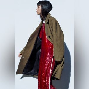Zara NWT MINIMALIST WOOL BLEND COAT ZW COLLECTION